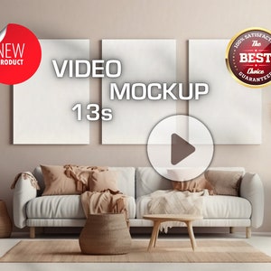 Custom Video Frame Mockup Set of 3 Shadow Overlay Photoshop Frames Template, Frames Animated Mockup, 13s/PSD/Mp4 Video File + VIDEO TUTORIAL