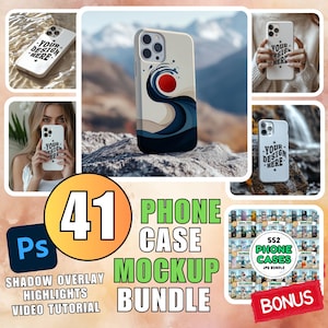 PSD Tough Case Mockup Phone Cover Mockup Smartphone Mockup für Photoshop Case Template iPhone Hülle Mockup Phone Case Mock up Bundle