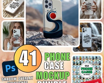 Phone Case Mockup Bundle: 41x PSD Template, 1501x Designs (Digital Download)