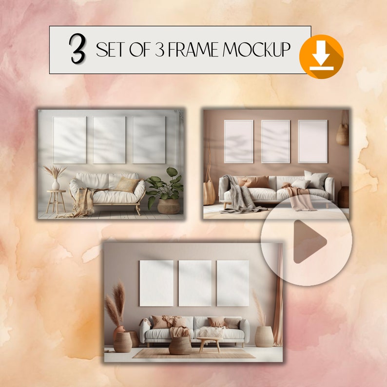 Video Frame Mockup Bundle: Wall Art Animation Template (PSD) - Etsy