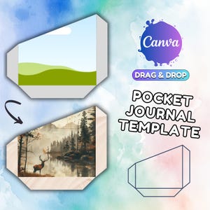 Pocket Journal Frames Template Canva Junk Journal Folio Template Canva Journal Pocket Template Canva Template Custom Journal Pocket