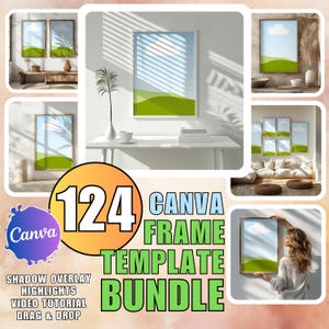 124 Canva WallArt Mockup Bundle: Canva Ziehen & Ablegen Rahmen Vorlagen (Digitaler Download)