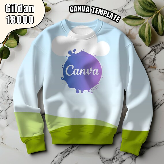 Canva Gildan 18000 Sweatshirt Mockup Template + Tutorial