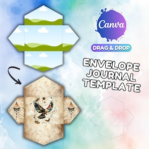 Drag and Drop Canva Envelope Template Junk Journal Folio Template Folding Envelope Template Photo Envelope Mockup Drag and Drop Envelope