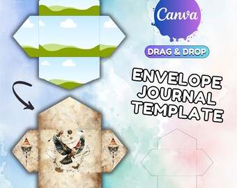 Canva Junk Journal Envelope Template: Drag & Drop Folio (A4/US Letter) (Digital Download)