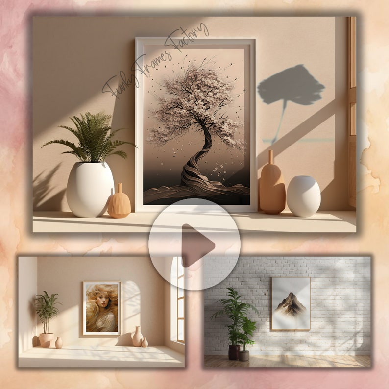 Video Frame Mockup Bundle: Wall Art Animation Template (PSD) - Etsy