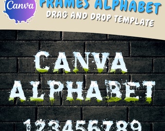 Modello alfabeto Canva Modello alfabeto modificabile Modello cornice numeri Canva Modello lettere trascinabili Cornici lettere Canva