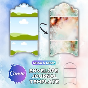 Canva Envelope Template Junk Journal Folio Template Folding Envelope Template Photo Envelope Template Drag and Drop Envelope Folio Template