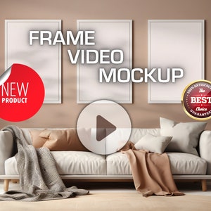 Set of 3 Animated Frame Mockup Frame Video Shadow Overlay Mp4 Mockup Photoshop Frame Template Animation 13s/PSD/Mp4 + VIDEO TUTORIAL