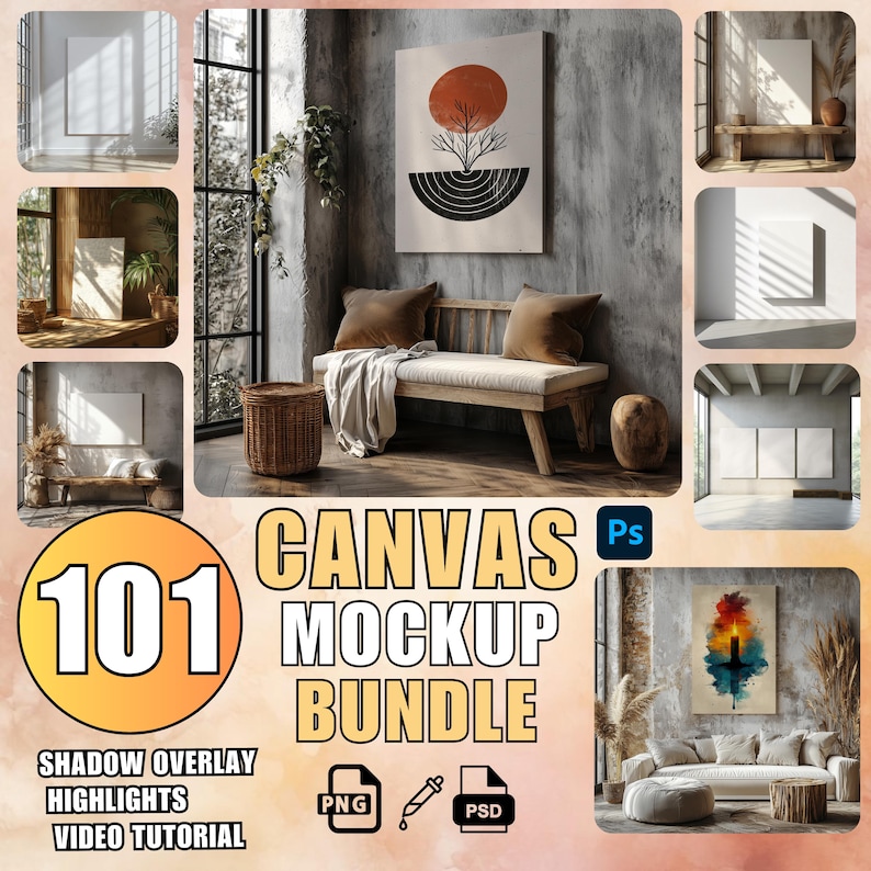 WallArt Canvas Mockup Bundle