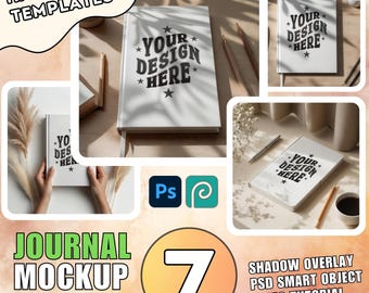 Maquete de caderno de capa dura: Modelo de capa de livro em PSD (Download digital)