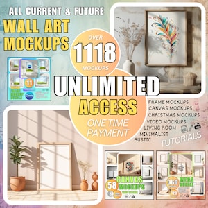 Frame Mockup Bundle PSD WallArt Mockup Bundle Canva Frame Mockup PSD Canvas Frame Mock-up Video Frame Mockup All Current & Future Designs