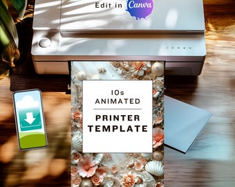 Printer Mockup Video Template: Drag & Drop Canva Journal Video (Digital Download)