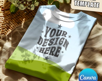 Bella Canvas 3001 Shirt Mockup: Canva Template + Color Chart (Digital Download)