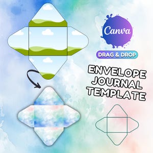 Drag and Drop Canva Envelope Template Junk Journal Folio Template Folding Envelope Template Photo Envelope Mockup Drag and Drop Envelope