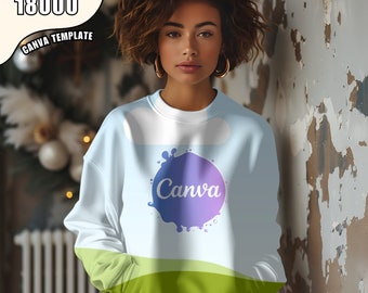 Canva Gildan 18000 Sweatshirt Mockup Template + Tutorial