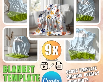 Canva Blanket Template Bundle: 9x Canva Drag and Drop Templates (Digital Download)