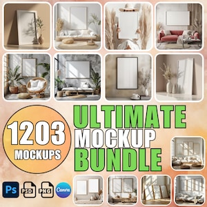 Wallart Rahmen Mockup Bundle Leinwand Mockup Bundle PSD Wallart Mockup Canva Rahmen Mockup Template Poster Mockup Mega Mockup Bundle + Tutorials
