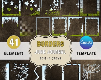 Grunge Borders Canva Frames Template Overlays Canva Template Butterfly Overlay Canva Drag and Drop Borders Template Editable Canva Frames