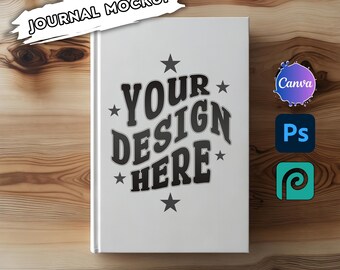 Canva Hardcover Journal Template: Drag & Drop Book Mockup (PSD) (Digital Download)