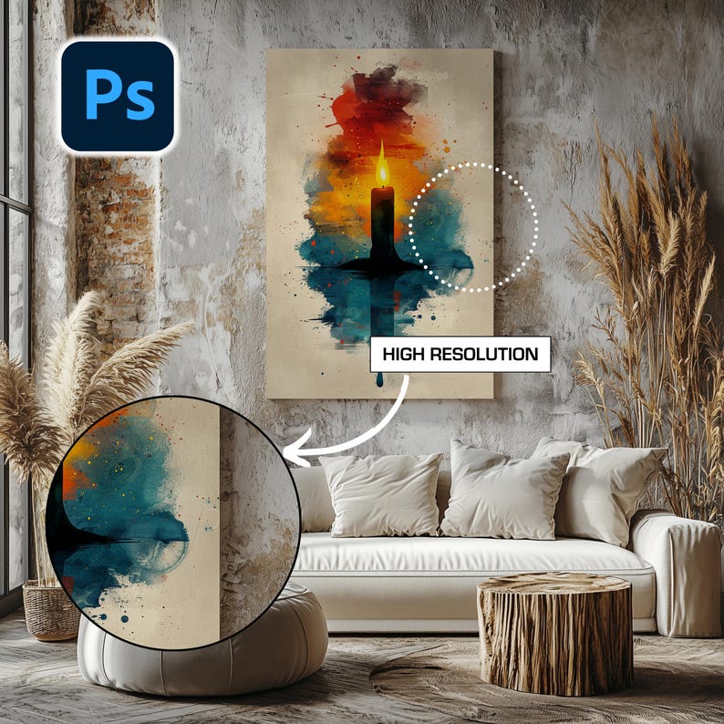Mockup Wallart Boho Canvas Mockup