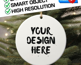Keramik Ornament Mockup: Runde weiße Vorlage, PSD Smart Objekt (Digitaler Download)