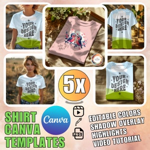 Canva Mockup Bella + Canvas 3001 Canva Mockup Drag and Drop Shirt Mockup Canva 3001 Tee Mockup Realistic Canva Mockup Color T-Shirt Mockup