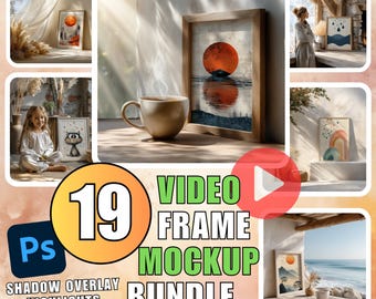 Animated Frame Mockup Video PSD for Photoshop (Digital Download)