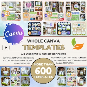 Megapaquete de más de 600 plantillas de Canva: Marcos y elementos (Descarga digital)