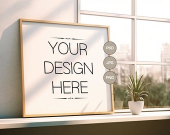 Modern Frame Mockup: Single Frame, Wall Art Poster (PSD, JPG, PNG)