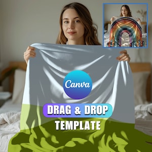 Smart Blanket Mockup Canva Blanket Mockup Drag & Drop Blanket Mockup Fleece Blanket Mockup Boho Blanket Mock up Sherpa Blanket + TUTORIAL