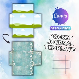 Drag and Drop Folio Template Junk Journal Folio Template Canva Journal Pocket Template Canva Template Custom Journal Pocket