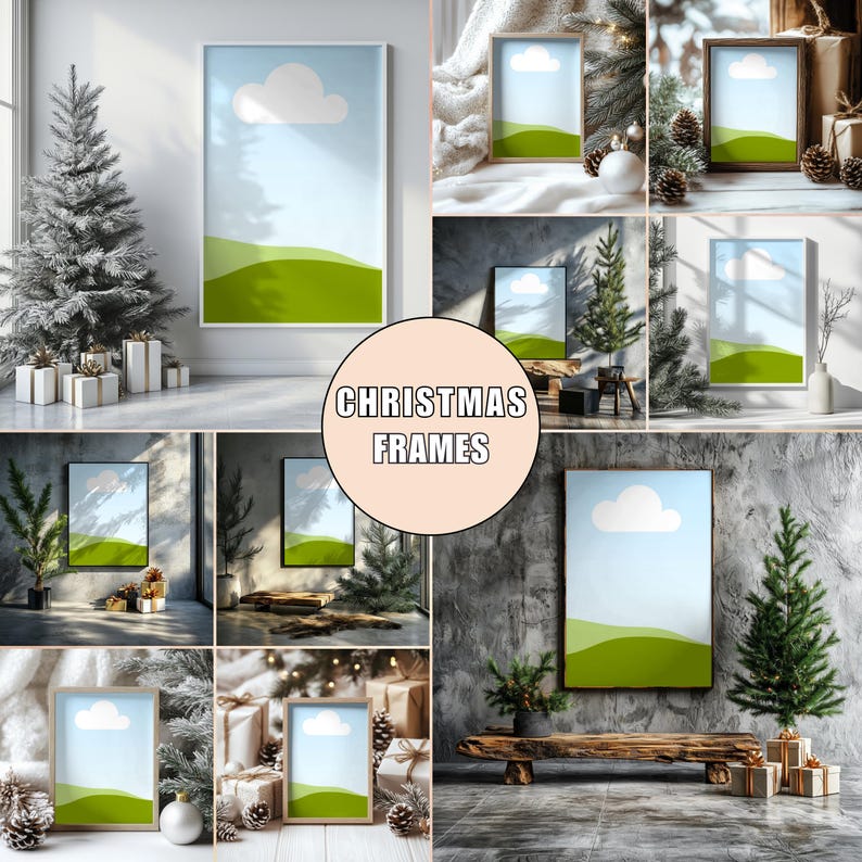 Christmas frame mockup