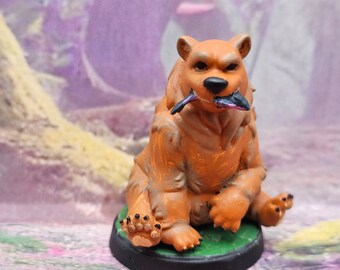 Izzy the Fisherman Bear  Finished Hand Painted DND Figure Tabletop Gaming