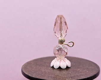 Soft Baby Pink  Oil Lamp Hand Made Scale 1:24 1/2 Dollhouse Miniatures