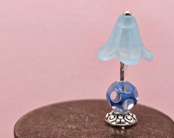 Blue Honeycomb Lamp Hand Made Scale 1:24 1/2 Dollhouse Miniatures