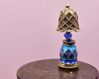 Blue Middle Eastern Lamp Hand Made Scale 1:24 1/2 Dollhouse Miniatures