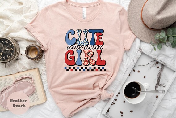 Cute American Girl T-Shirt, 4th of July Shirt, All American Girl Shirt, Independence Day Shirt, 4th of July Gift, Independence Day Gift