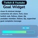 Minimal Goal Widget for Twitch or Youtube, Sub, Tips, Bits and ...