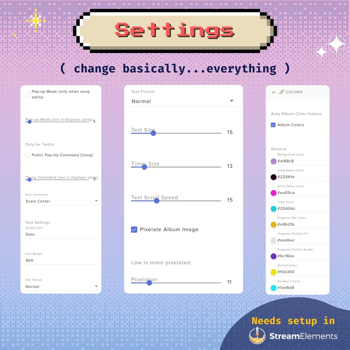 Pixel Spotify Music Widget, Currently Playing Song for Streamers ...