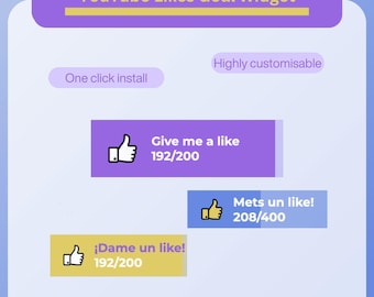 Widget de objetivos de "Me gusta" de YouTube: Barra de objetivos personalizable de StreamElements (PDF)