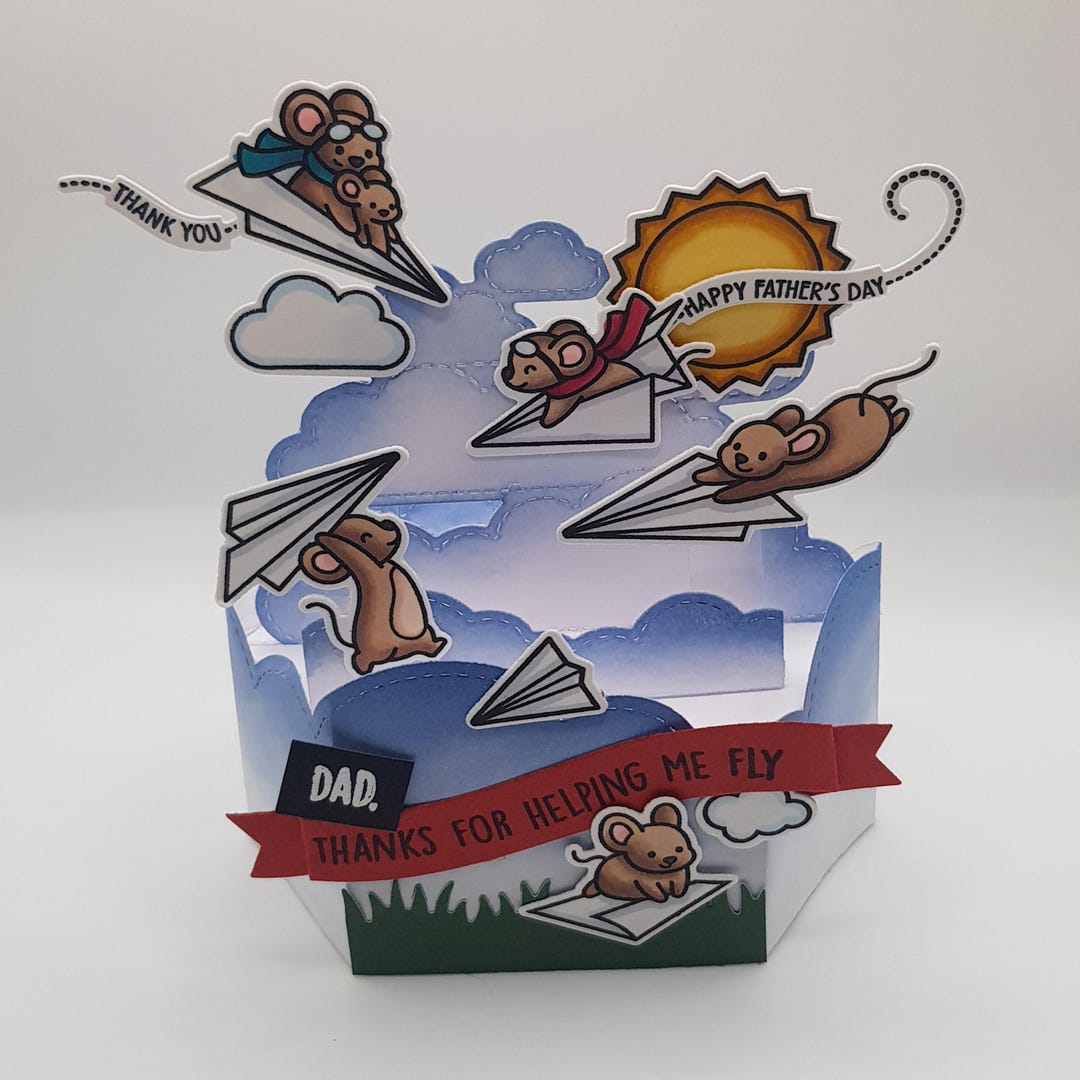 Father Mouse Handmade Pop up Card for Dad: Flying Mice Theme (happy Father's Day ...