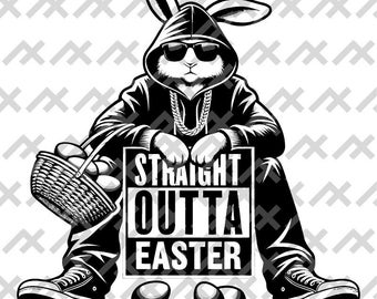 Urban Easter Bunny SVG: Hip-Hop Rabbit Graphic (Digital Download)