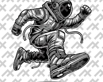 Urban Astronaut Vector Design - Streetwear Inspired Space Art Digital Download