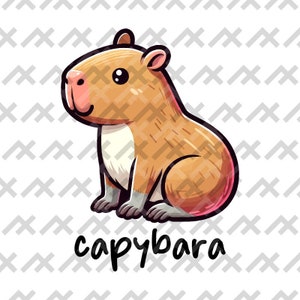 Schattige capibara vectorillustratie - svg/png/pdf/dxf-bestanden - grillige knaagdier digitale kunst voor stickers, T-shirts en ambachten