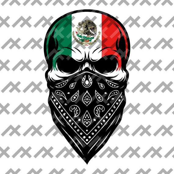 Mexican Flag Skull Bandana SVG: Heritage Pride Clipart (Digital Download)
