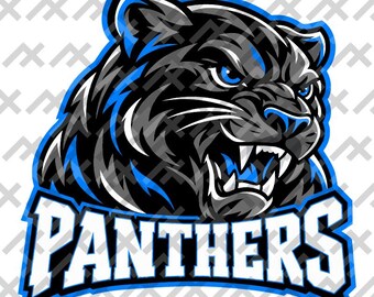 Panthers Mascot SVG, Fierce Panther Sports Mascot, Panther PNG, School Spirit Cut File, Athletic Mascot Design, svg png eps