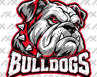 Bulldogs Mascot SVG, Fierce Bulldog Sports Mascot, School Spirit File, Bulldog PNG, Team Mascot Design, svg EPS pdf