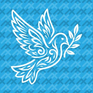 Paloma SVG, diseño vectorial del símbolo de la paz, clipart de paloma roja, tatuaje floral de paloma PNG, cresta de pájaro de rama de olivo, SVG de vinilo llamativo