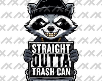 Gangster Raccoon SVG – Funny Hip Hop Trash Panda Parody (Digital Download)